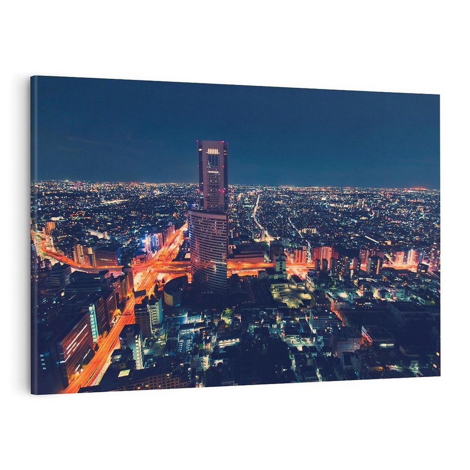 Obraz na płótnie 120x80 - światła i tradycja - Japonia, Tokio