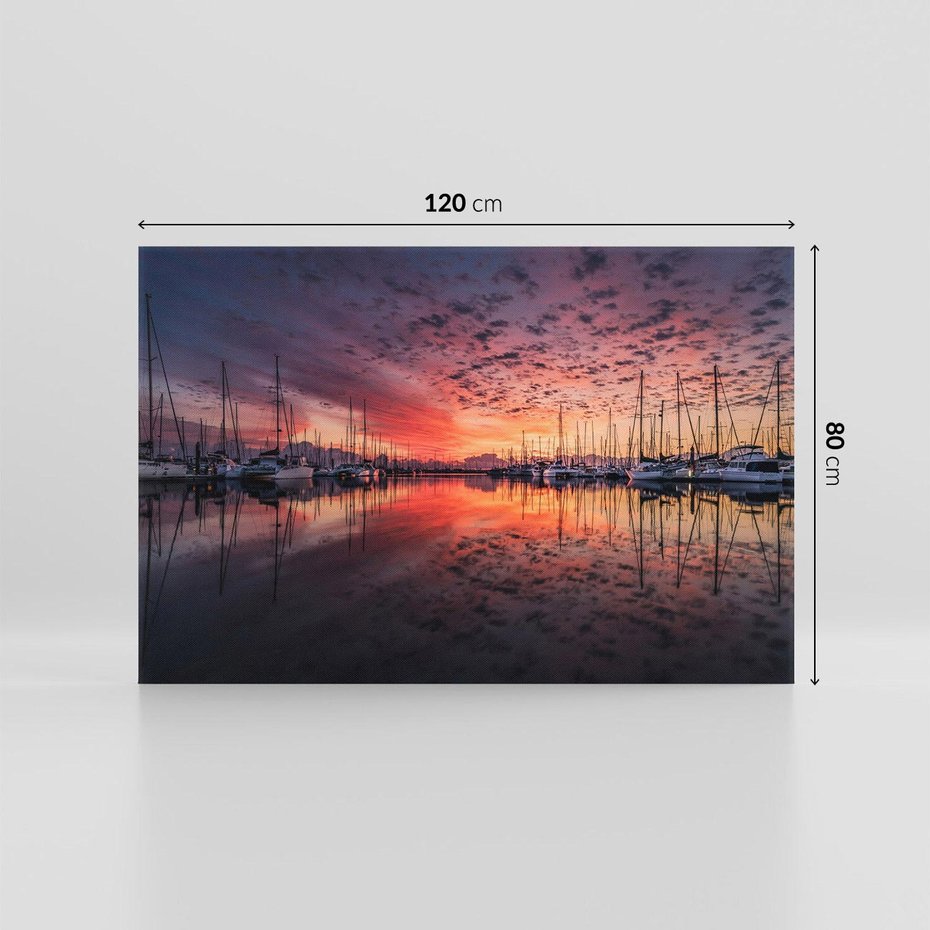 Obraz na płótnie 120x80 - Morze, fale i skały - zachód słońca,