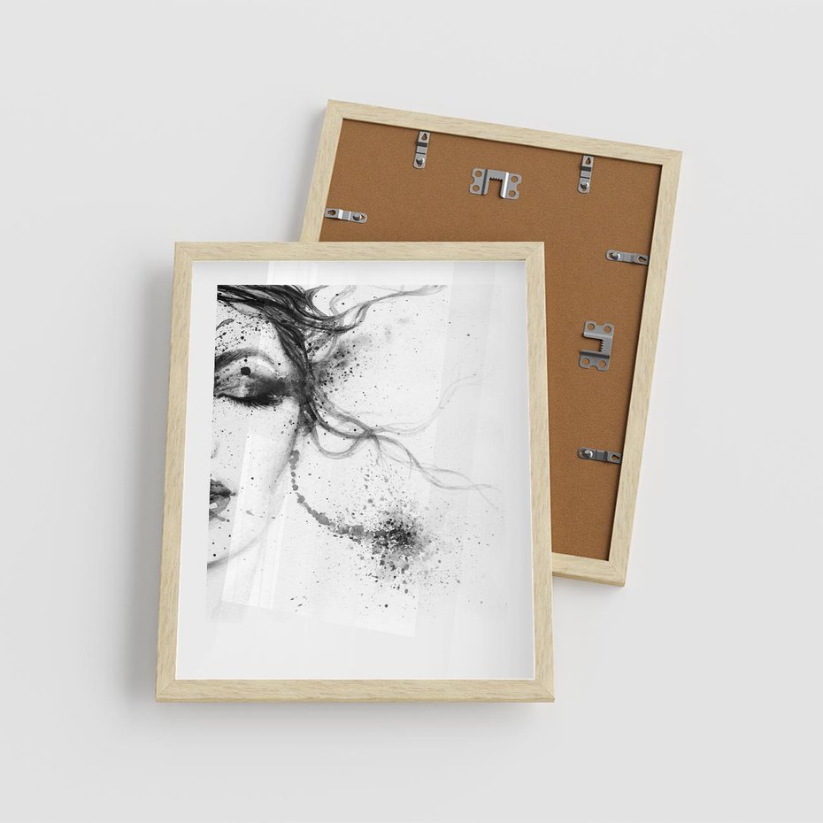 Plakat w ramie 40x50 - Eksplozja Kolorów - akwarela, abstrakcja - rama drewno