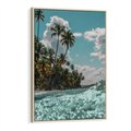 Obraz w ramie 70x100 - Rajskie Wakacje - plaża, palmy - rama drewno