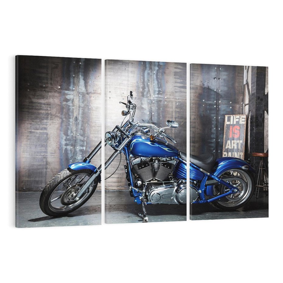 Obraz na płótnie 120x80 - Siła i wolność na dwóch kółkach - chopper, motocykl