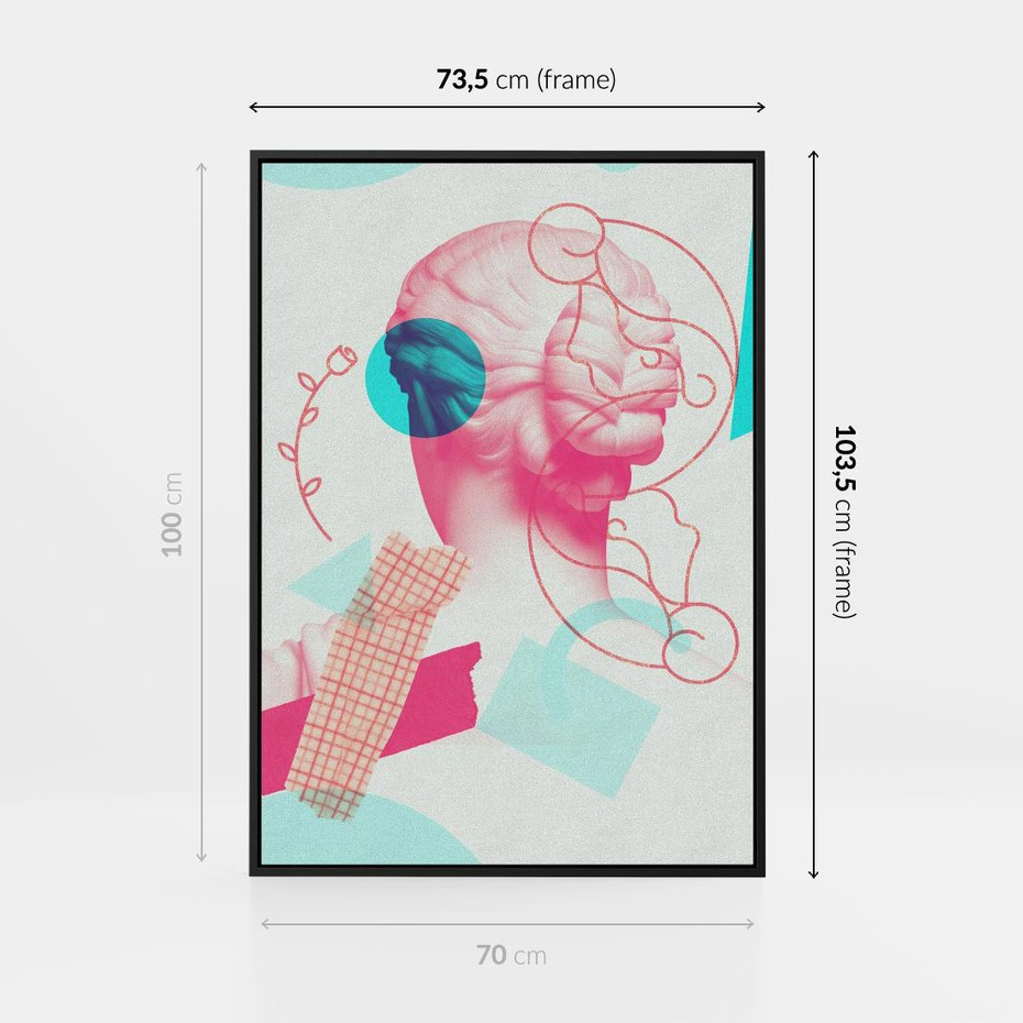 Obraz w ramie 70x100 - Sztuka w Różach - nowoczesna sztuka, kolaż ze zdjęć - rama czarna