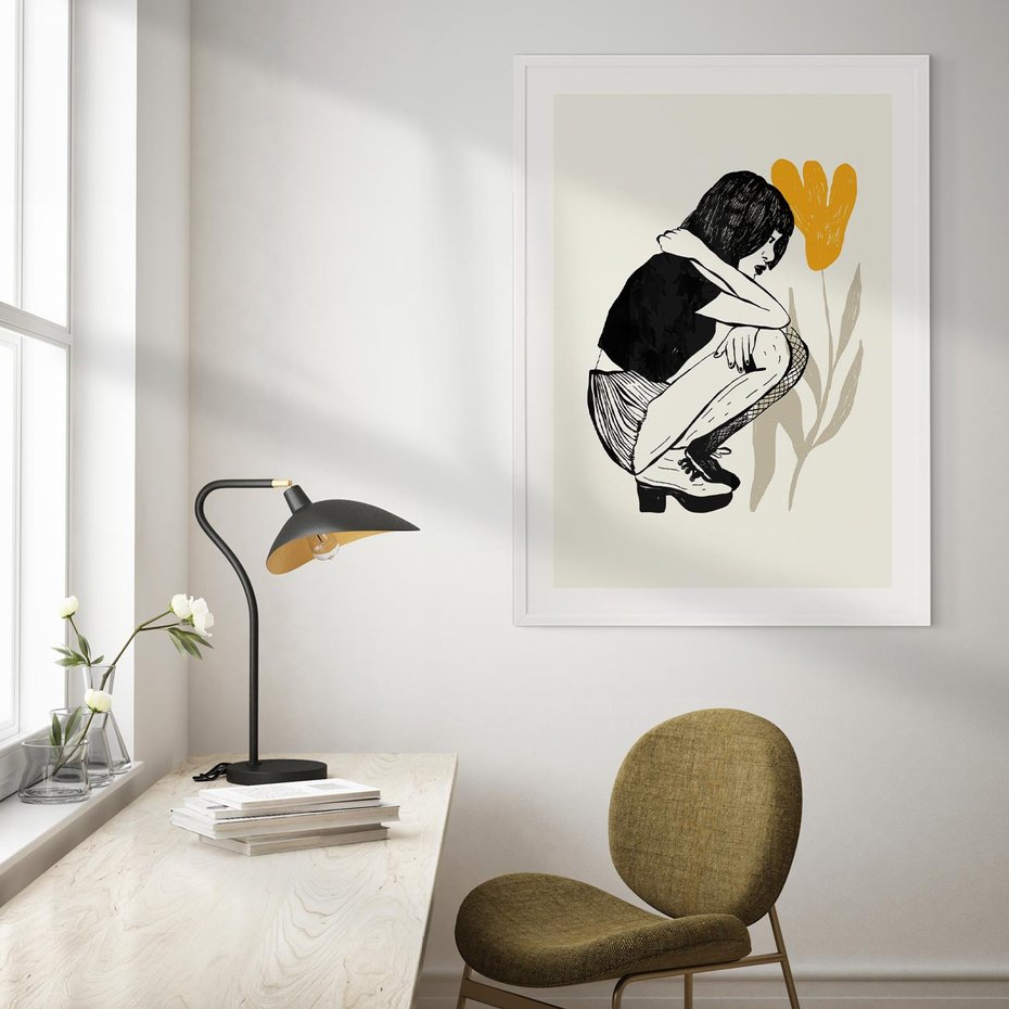 Plakat bez ramy 21x30 - Kobiecy Plakat - prosta grafika, kobieta