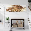 Obraz na płótnie 90x30 - Egzotyczny Blask - złote, liście