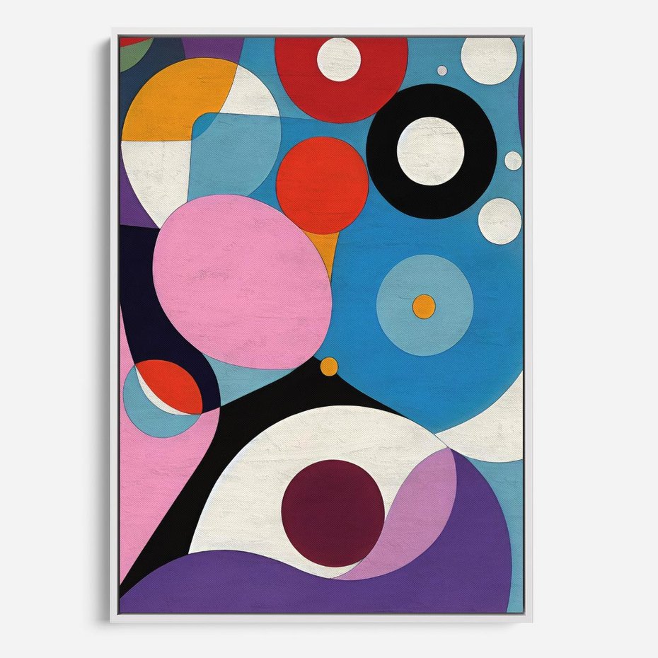 Obraz w ramie 70x100 - Kolorowe Ulotności - abstrakcyjny obraz olejny, żywe kolory - rama biała