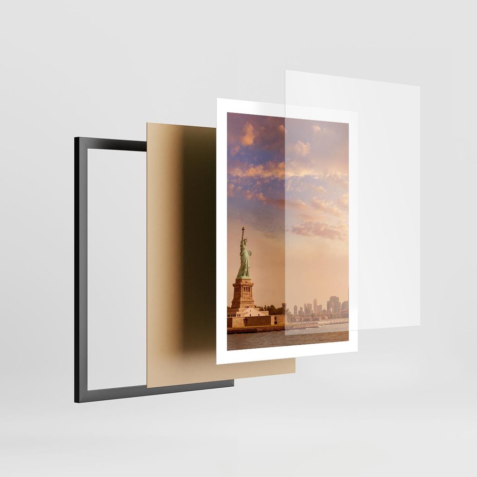 Plakat w ramie 50x70 - Statua wolności w Nowym Jorku - Nowy Jork, statua - rama czarna
