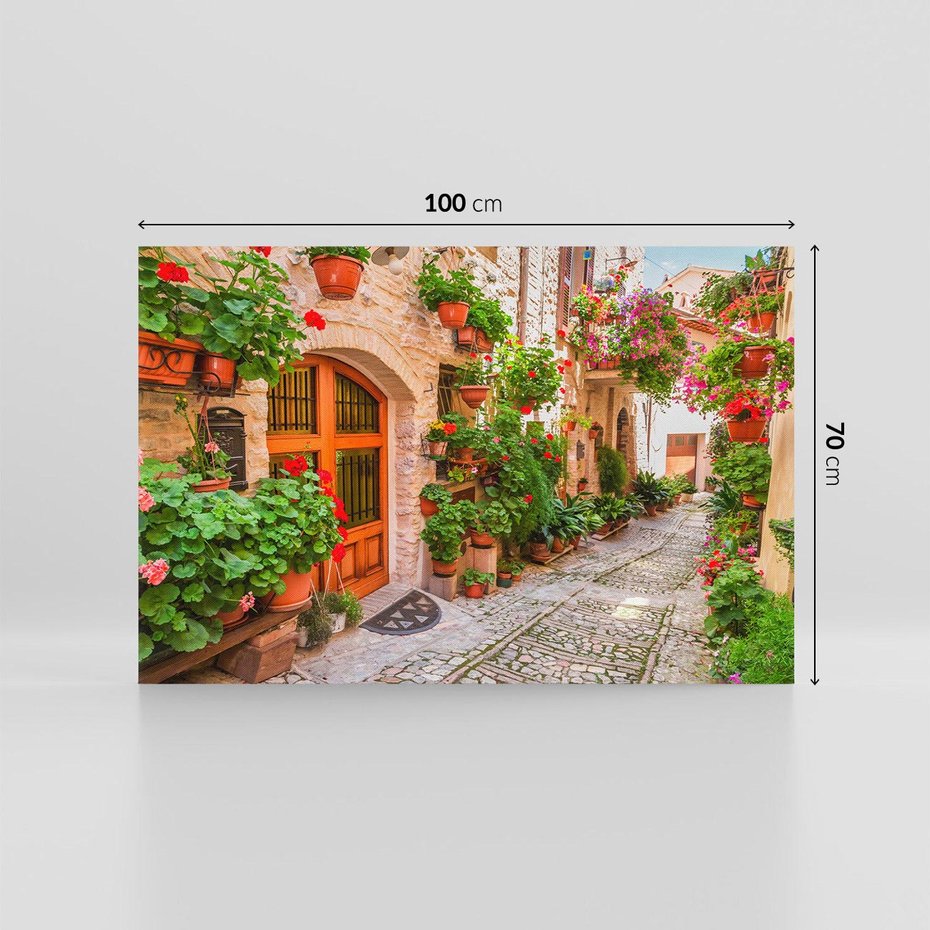 Obraz na płótnie 100x70 - Kolorowa harmonia - uliczka, miasto