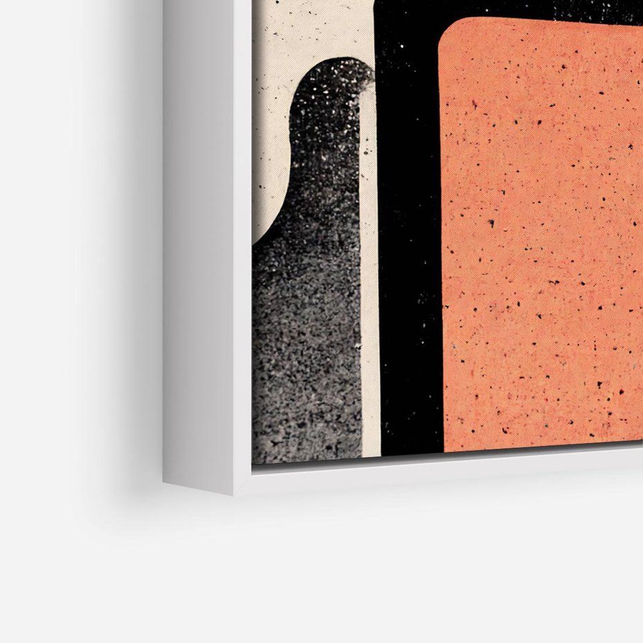 Obraz w ramie 80x80 - Loftowa Harmonia - abstrakcja, styl loftowy - rama biała