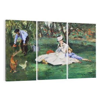 Obraz na płótnie 120x80 - Rodzina Monet w ogrodzie w Argenteuil (1874) Édouard Manet - Reprodukcja - reprodukcja, obraz na płótnie