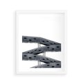 Plakat w ramie 40x50 - Monochromatyczna Sztuka Nowoczesnych Budynków - architektura, nowoczesne formy - rama biała