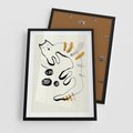 Plakat w ramie 50x70 - Picassowska Abstrakcja Kota - abstrakcyjna grafika kota, jak picasso - rama czarna