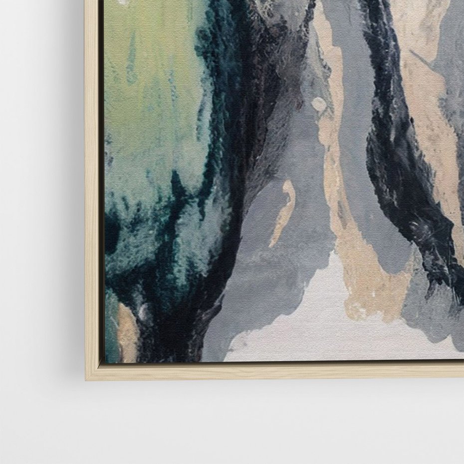 Obraz w ramie 70x100 - Sfumowane zmysły artysty - rozmyte kolory, zieleń - rama drewno