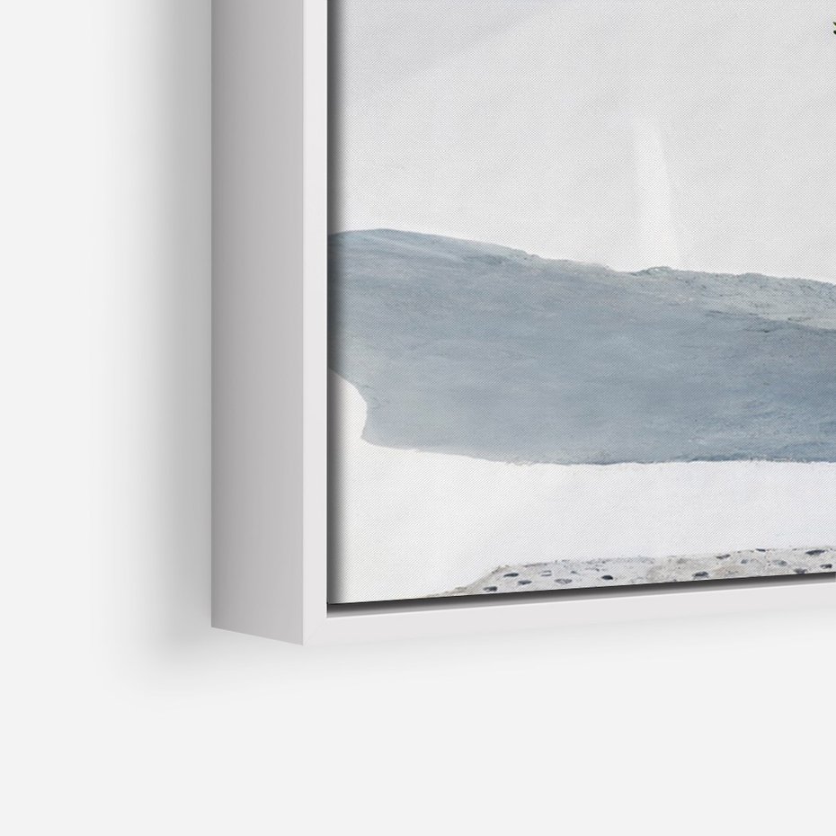 Obraz w ramie 80x120 - Błękitne wybrzeże - Santorini, Grecja - rama biała