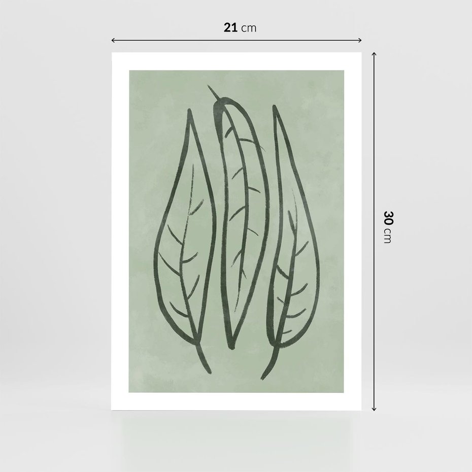 Plakat bez ramy 21x30 - Energetyczne Ekspresje Natury - zielony plakat, roślinne motywy