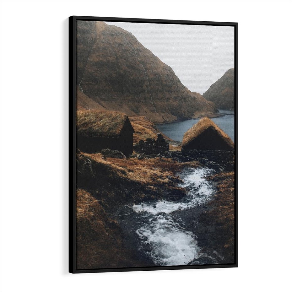 Obraz w ramie 50x70 - Spokój Natury - skandynawski, pejzaż - rama czarna