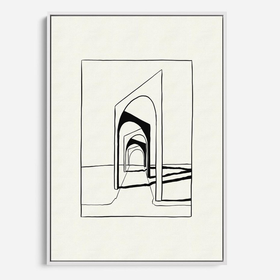 Obraz w ramie 80x120 - Poezja światła i cienia - nowoczesna sztuka, minimalistyczny styl - rama biała