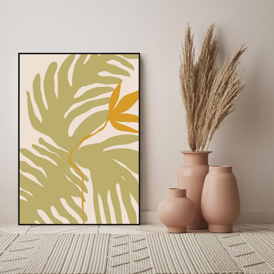 Obraz w ramie 50x70 - Konturem Zmiękczane - minimalistyczny obraz, nowoczesny - rama czarna