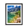Plakat w ramie 40x50 - Mistyczne Połączenie - jezioro, góry - rama czarna
