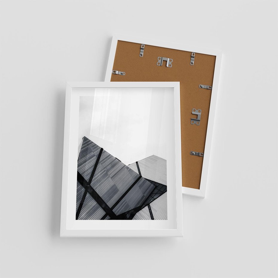 Plakat w ramie 30x40 - Nowoczesna Metropolia - architektura, proste linie - rama biała