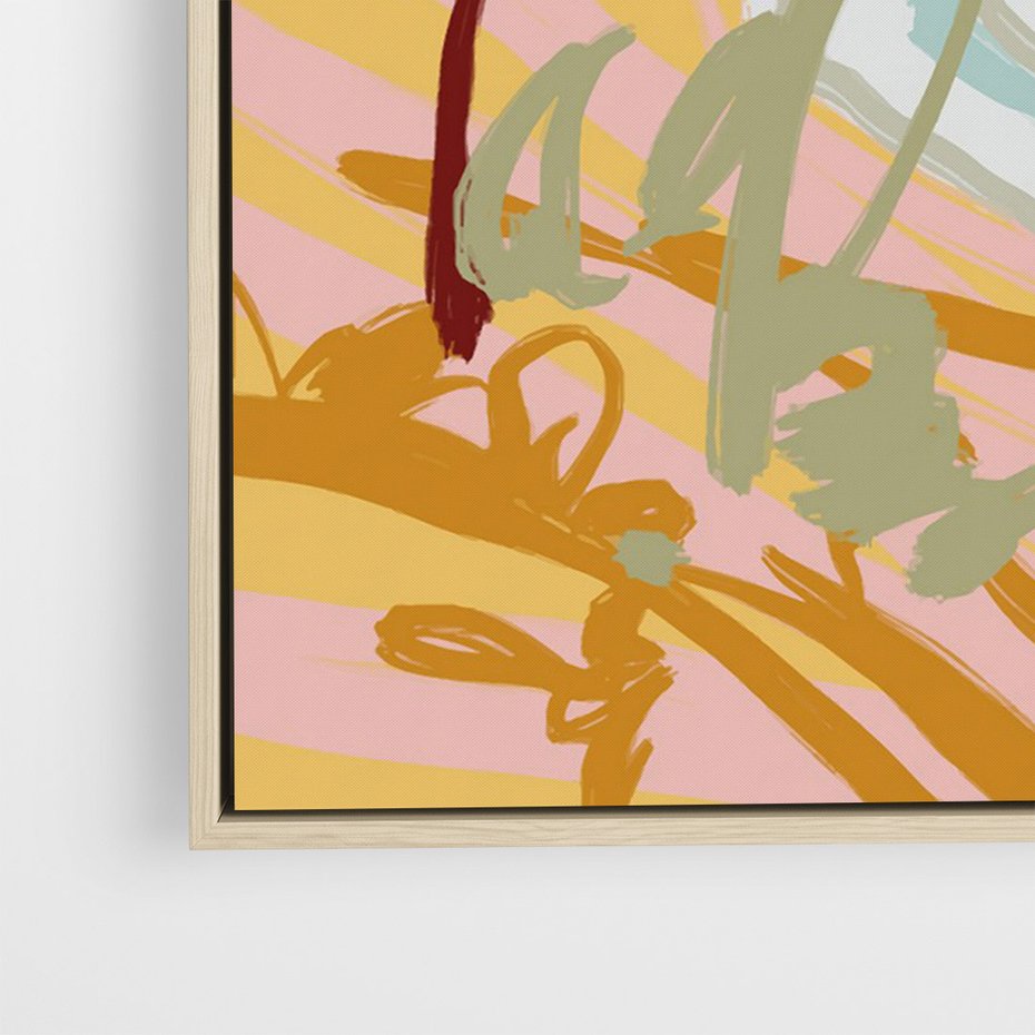 Obraz w ramie 80x120 - Spokojny Wiatr - pastelowy krajobraz, nowoczesny plakat - rama drewno