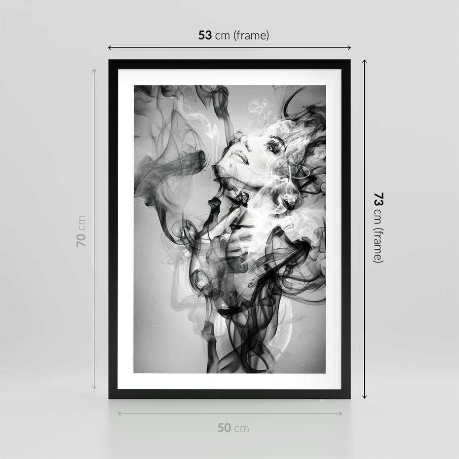 Plakat w ramie 50x70 - Abstrakcja kobiecego piękna - abstrakcja, kobieta - rama czarna