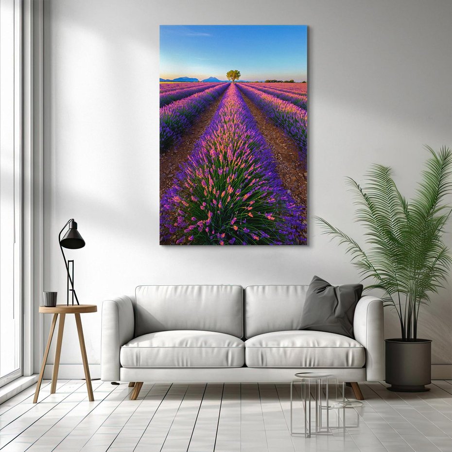 Obraz na płótnie 50x70 - Fioletowa Magia - pole, lawendy