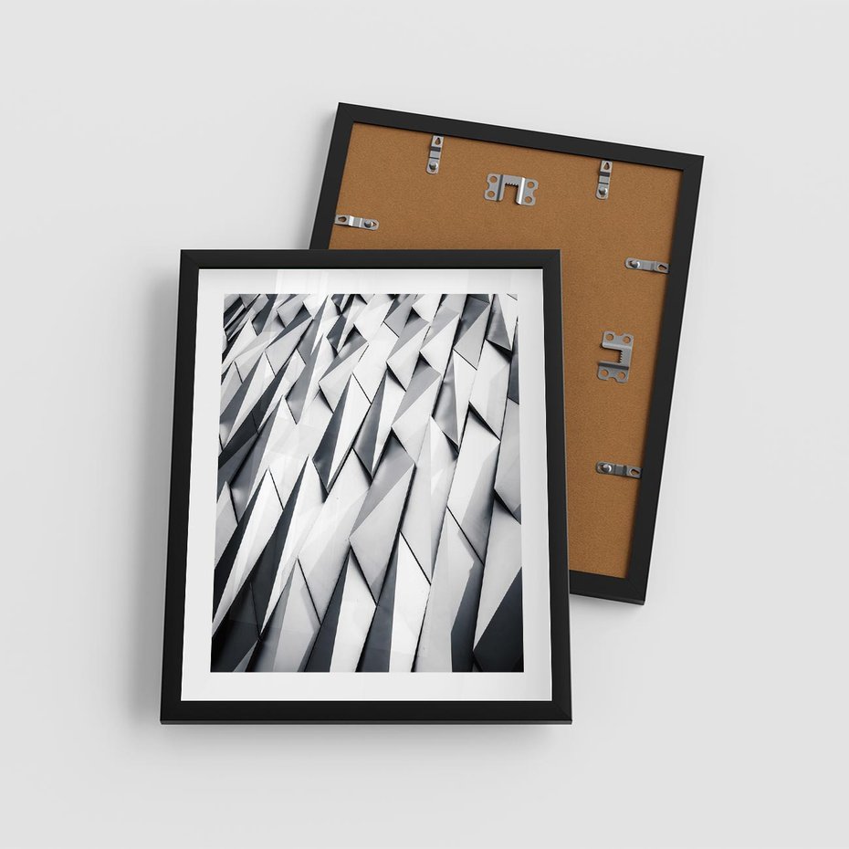 Plakat w ramie 40x50 - Geometryczna Nowoczesność - nowoczesna architektura, gemetryszne formy - rama czarna