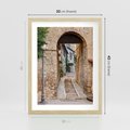 Plakat w ramie 30x40 - Klimatyczna Uliczka w Grecji - uliczka, Grecja - rama drewno