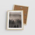 Plakat w ramie 40x50 - Mglista Opowieść Lasu - las, mgła - rama drewno