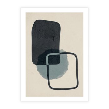 Plakat bez ramy 40x50 - Migotliwe Refleksje - abstrakcyjne nieregularne kształty, minimalistyczny plakat