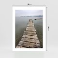 Plakat bez ramy 30x40 - Jeziorne Refleksje - pomost, jezioro