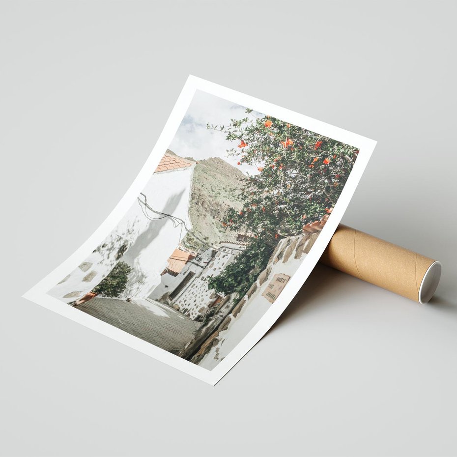 Plakat bez ramy 30x40 - Południe Europy - śródziemnomorski krajobraz, uliczka we włoszech