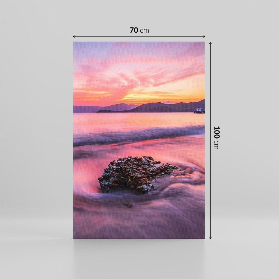 Obraz na płótnie 70x100 - Zaklęty Zachód - magiczny zachód słońca, fioletowe