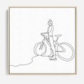 Obraz w ramie 80x80 - Minimalistyczna Przejażdżka - szkic, minimalizm - rama drewno