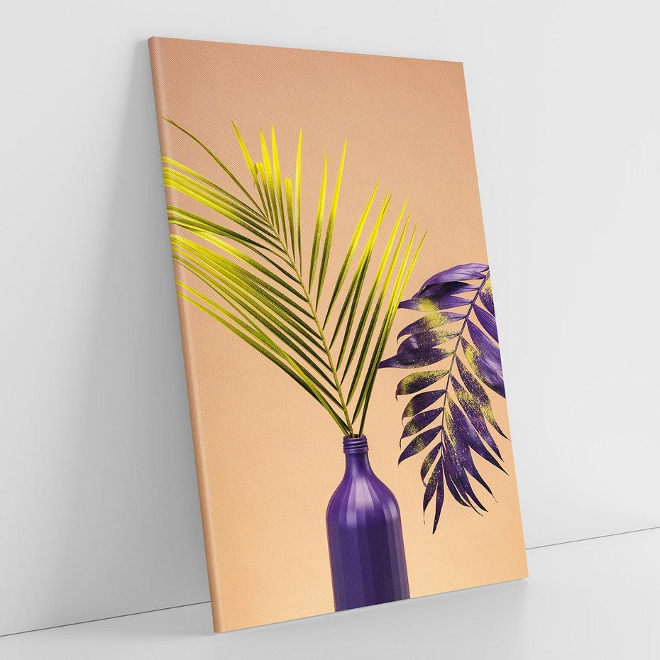 Obraz na płótnie 50x70 - Delikatne Piękno - palma, pastele