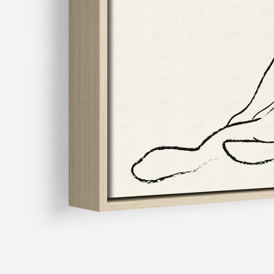 Obraz w ramie 50x50 - Akt w Minimalizmie - kobieta akt, minimalizm - rama drewno