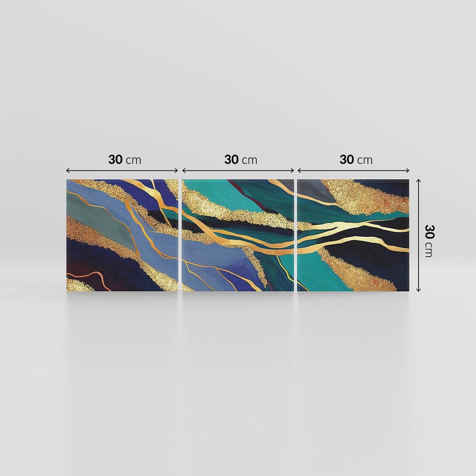 Obraz na płótnie 90x30 - Sztorm malarskich emocji - marmur, abstrakcyjna grafika