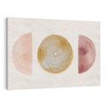 Obraz na płótnie 70x50 - Zapisane w promieniach słońca - beżowe strukturalne tło, koła