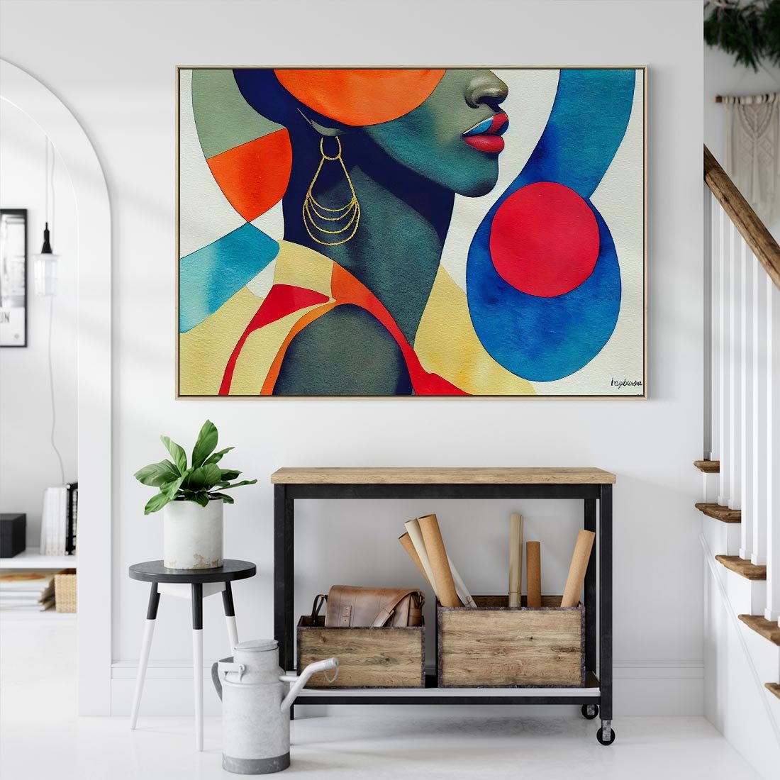 Obraz w ramie 120x80 - Kolory Kobiety - mural, abstrakcja - rama drewno