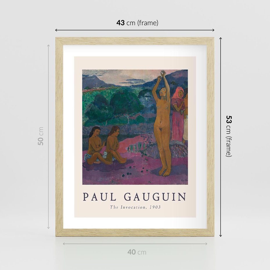 Plakat w ramie 40x50 - Reprodukcja Gauguina: Sztuka Egzotyczna na Plakacie - paul gauguin, plakat - rama drewno