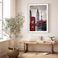 Plakat w ramie 50x70 - Londyński Klimat Telefoniczny - Londyn, telefon - rama drewno
