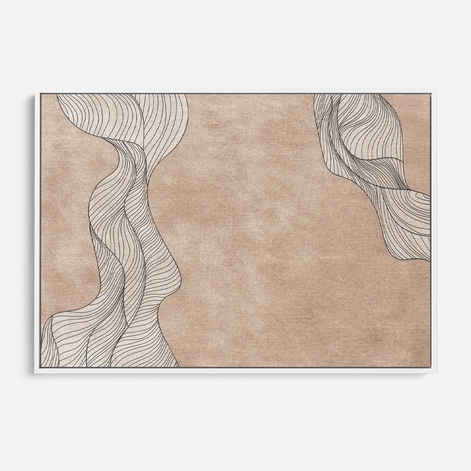 Obraz w ramie 120x80 - Symfonia uczuć i kształtów - delikatna kompozycja, falujące linie - rama biała