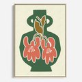 Obraz w ramie 50x70 - Kreatywne Impulsy - boho styl, wazon - rama drewno