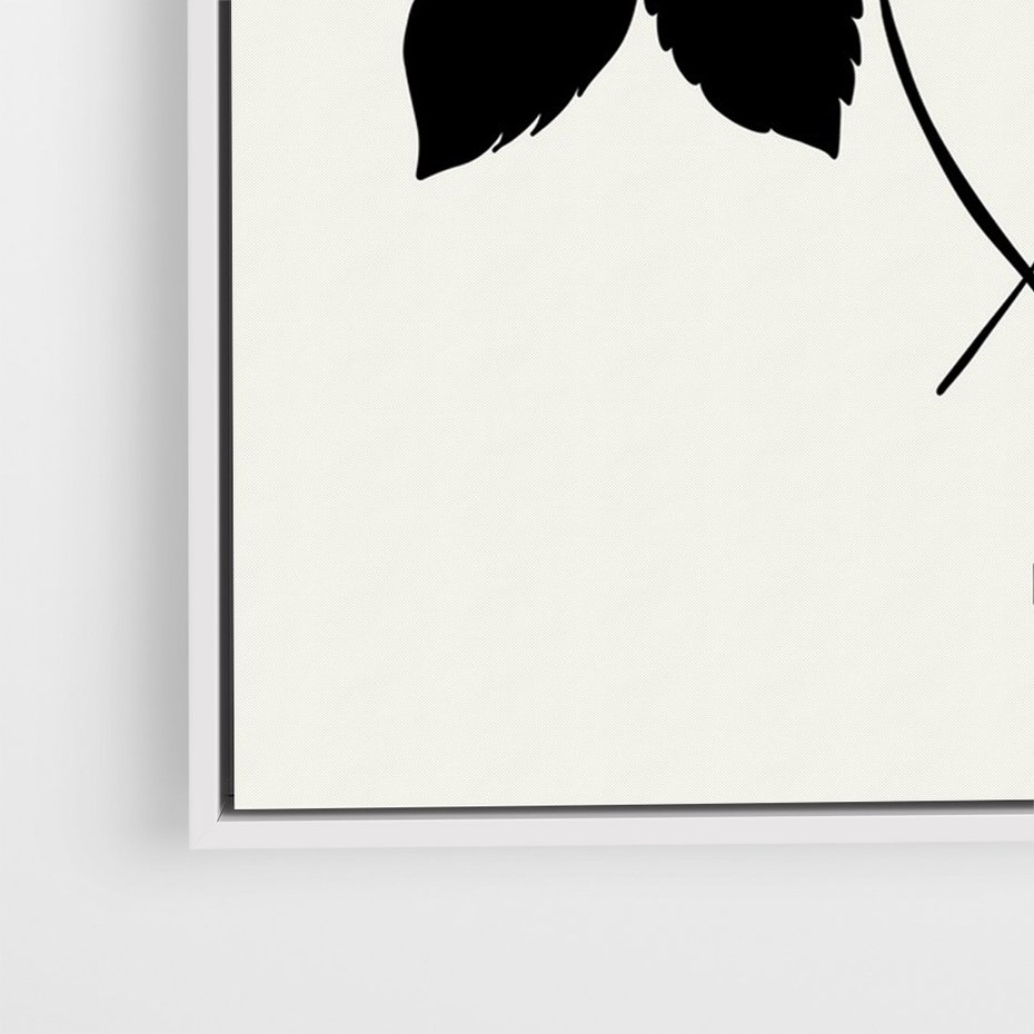 Obraz w ramie 50x70 - Poezja kwiecistej kreski - kwiaty, minimalistyczne - rama biała