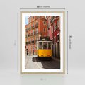 Plakat w ramie 50x70 - Urok tramwaju w Lizbonie - Lizbona, tramwaj - rama drewno