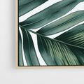 Obraz w ramie 50x50 - Ruchome liście czasu - liście palmy, tropikalne - rama drewno