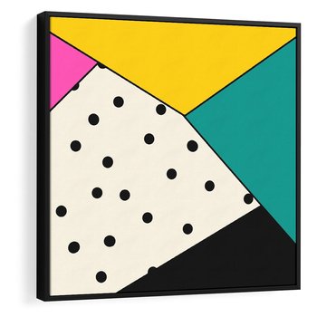 Obraz w ramie 50x50 - Wesołe Geometryczne Kształty - geometryczne kształty, abstrakcja - rama czarna