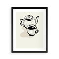 Plakat w ramie 40x50 - Kawa w Minimalistycznym Szkicu - grafika, szkic - rama czarna