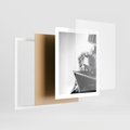 Plakat w ramie 40x50 - Czarno-Biały Świat - architeltura, surowość - rama biała