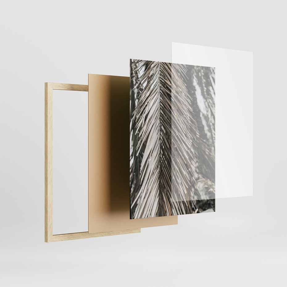 Zestaw obrazy w ramie 40x50 galeria - Pozytywny, cytat, palmy, wakacje - rama drewno